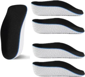 2 Pairs Orthopedic High Pads 1.0,Height Increase Insoles, Orthopedic high Pads for Men Women,Soft Arch Support Insoles for Flat Feet (Black, 1.37in/3.5cm)
