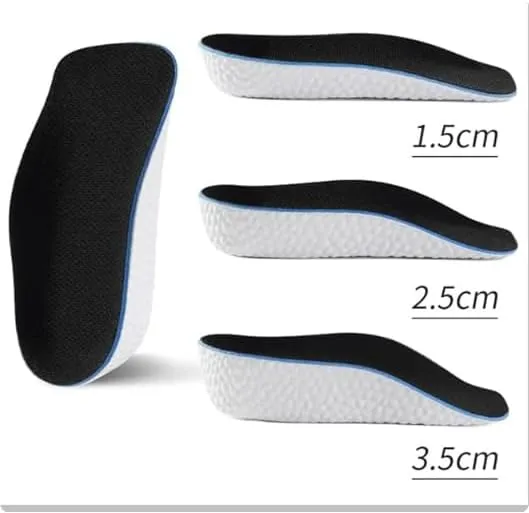 2 Pairs Orthopedic High Pads 1.0,Height Increase Insoles, Orthopedic high Pads for Men Women,Soft Arch Support Insoles for Flat Feet (Black, 1.37in/3.5cm)