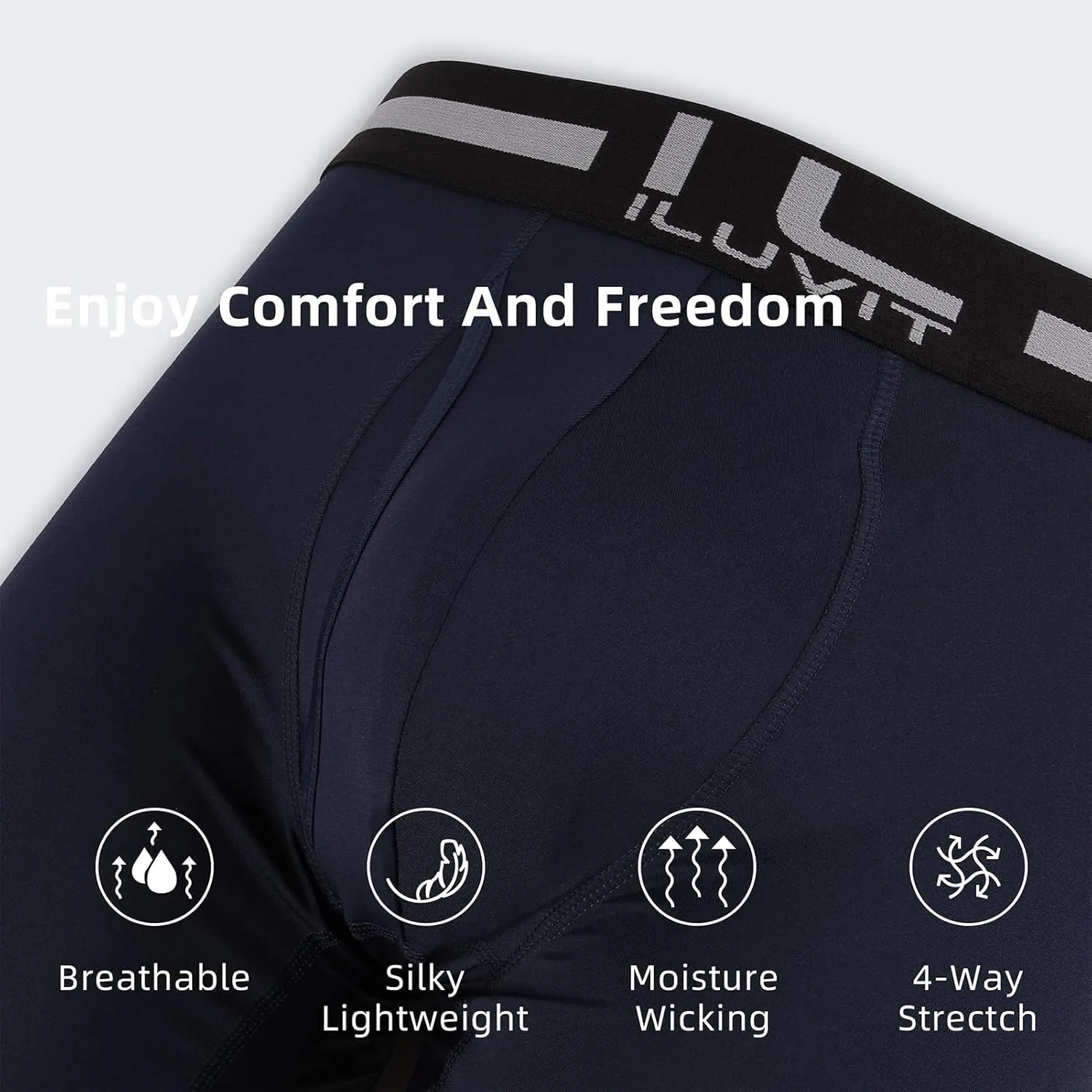 5Mayi Men's Boxer Briefs Fly Front with Pouch Athletic Mens Underwear Performance Boxer Briefs for Men Pack