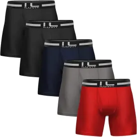 5Mayi Men's Boxer Briefs Fly Front with Pouch Athletic Mens Underwear Performance Boxer Briefs for Men Pack