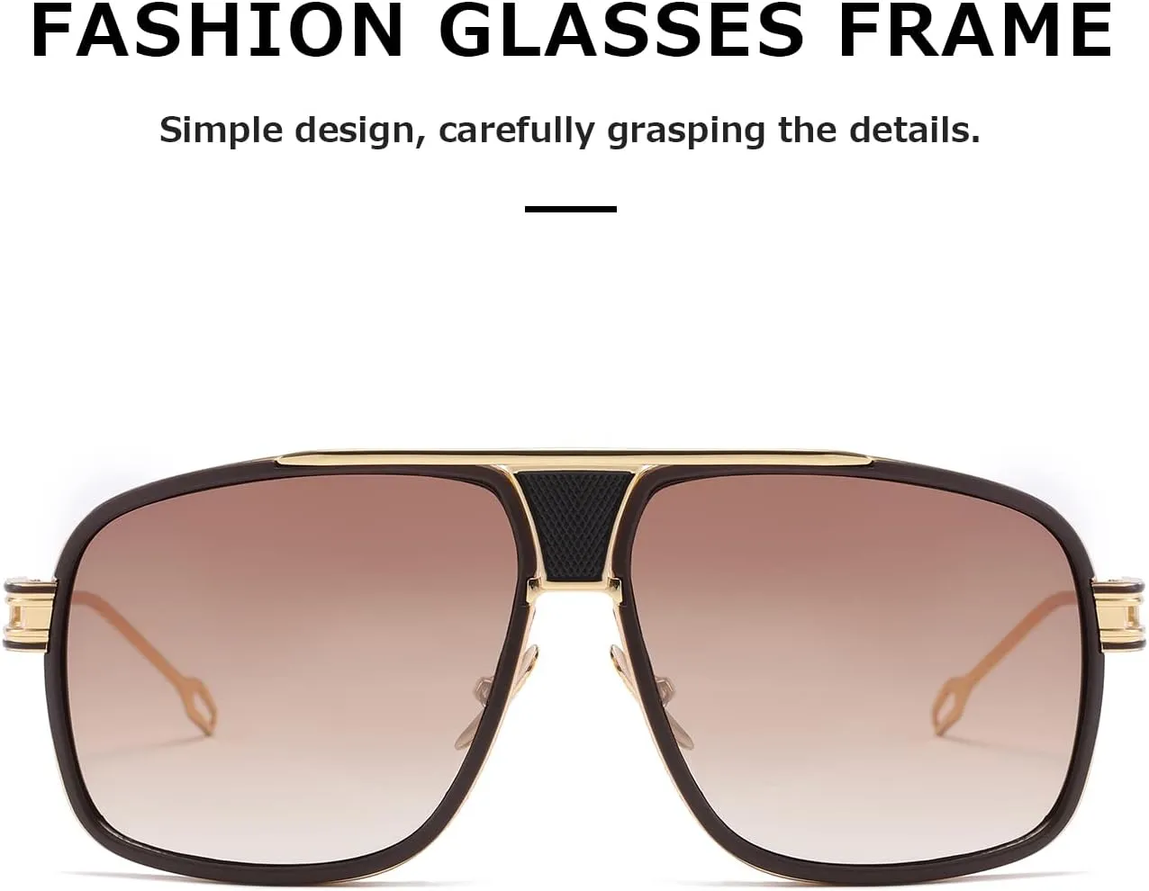 AEVOGUE Sunglasses For Men Goggle Alloy Big Frame Metal Punk Style Shield AE0336