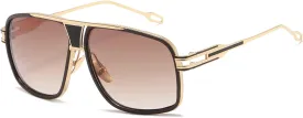 AEVOGUE Sunglasses For Men Goggle Alloy Big Frame Metal Punk Style Shield AE0336