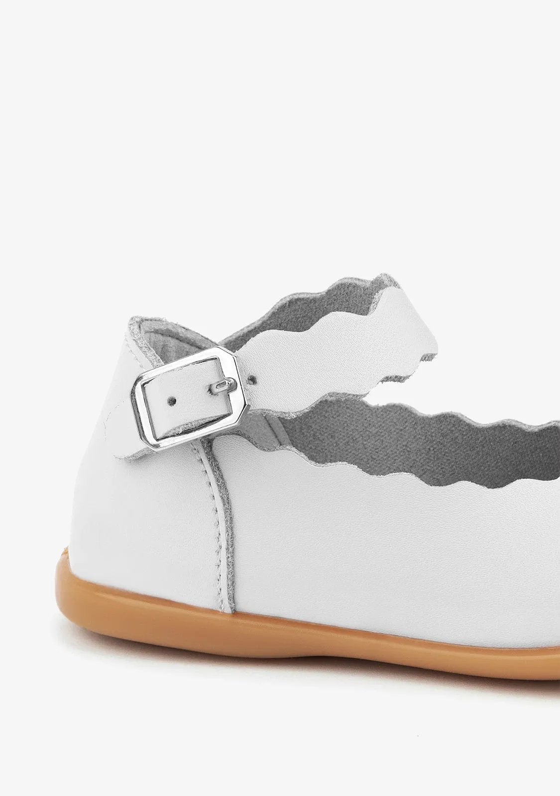 Baby's White Waves Washable Leather Mary Janes