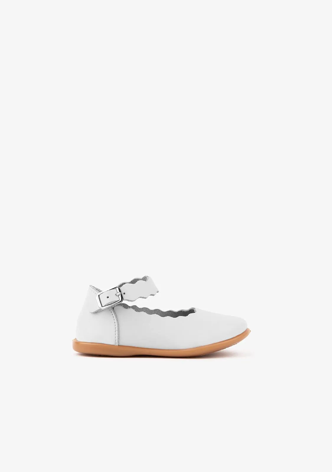 Baby's White Waves Washable Leather Mary Janes