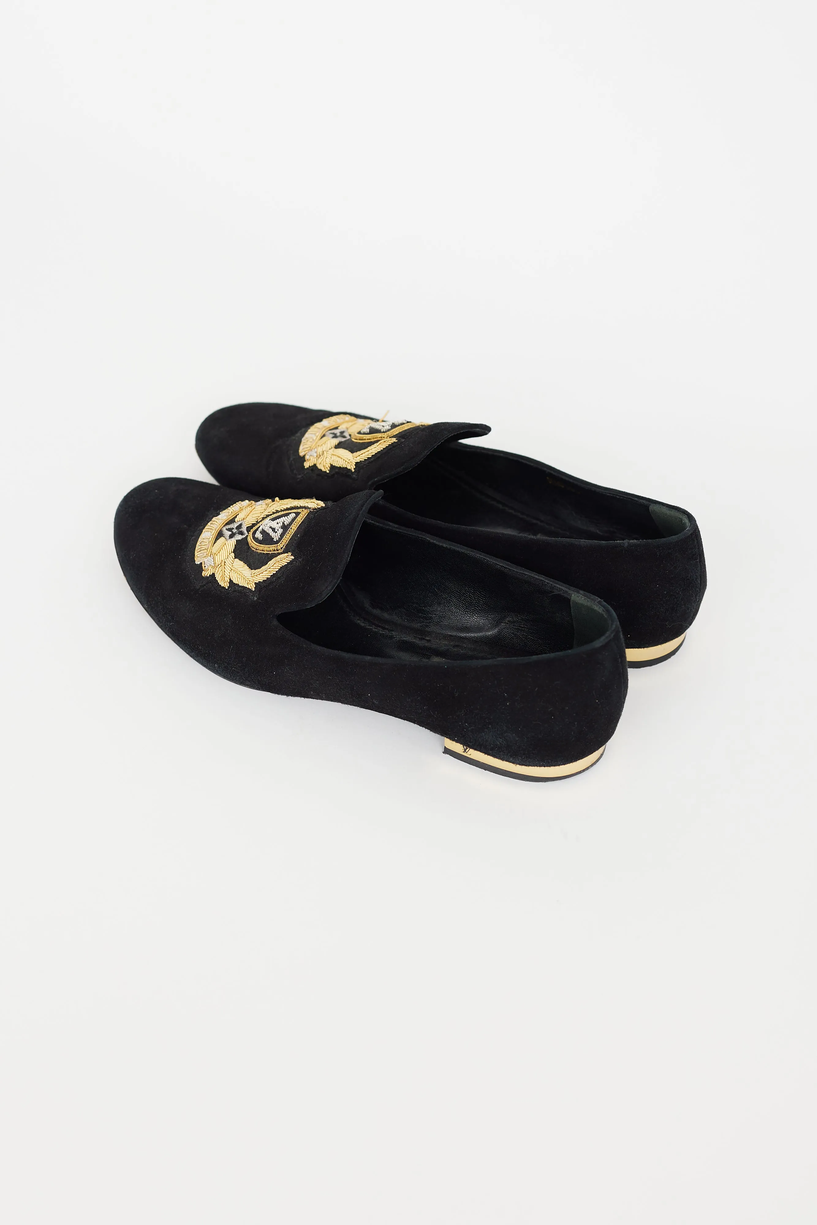 Black & Gold Suede Loafer