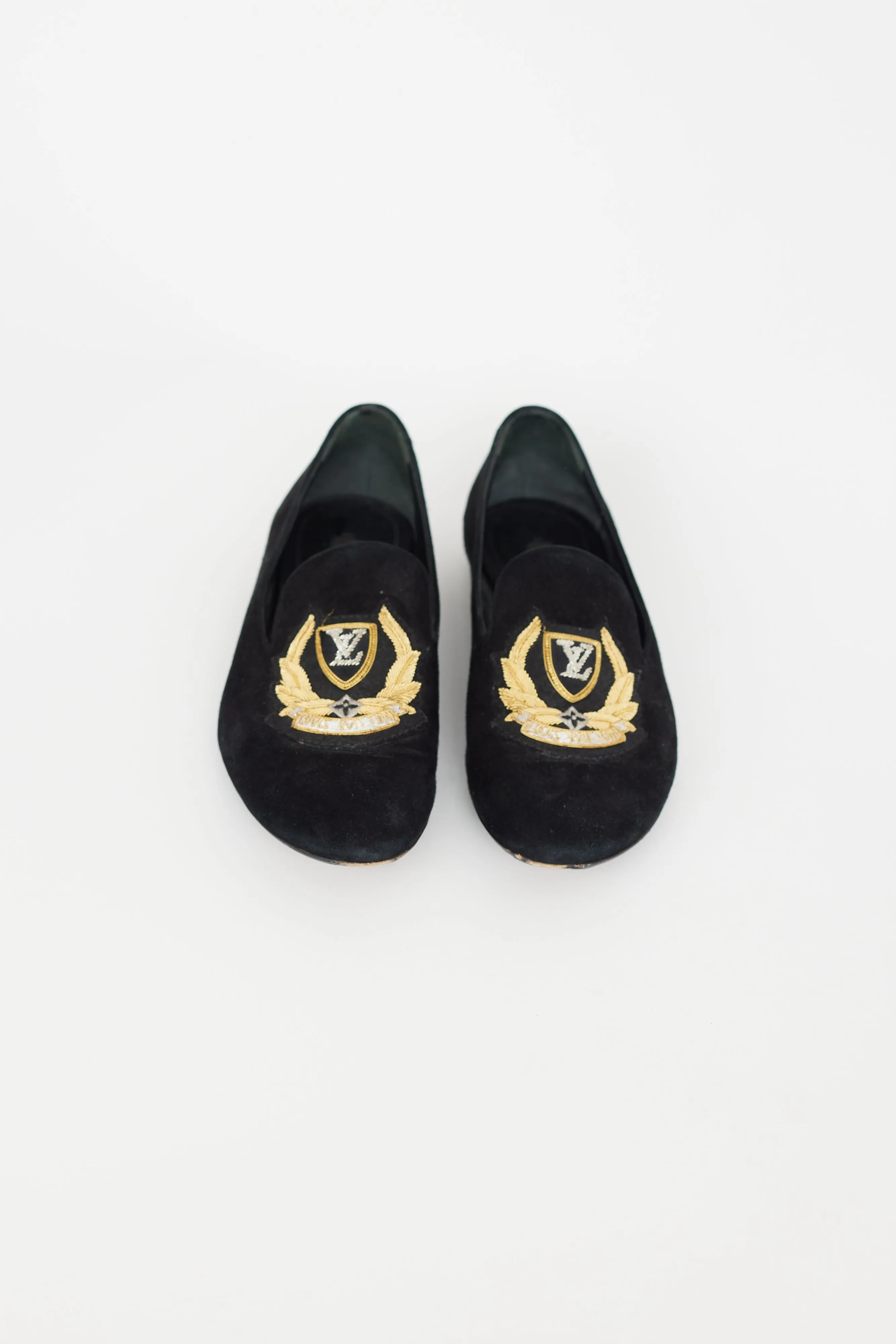 Black & Gold Suede Loafer