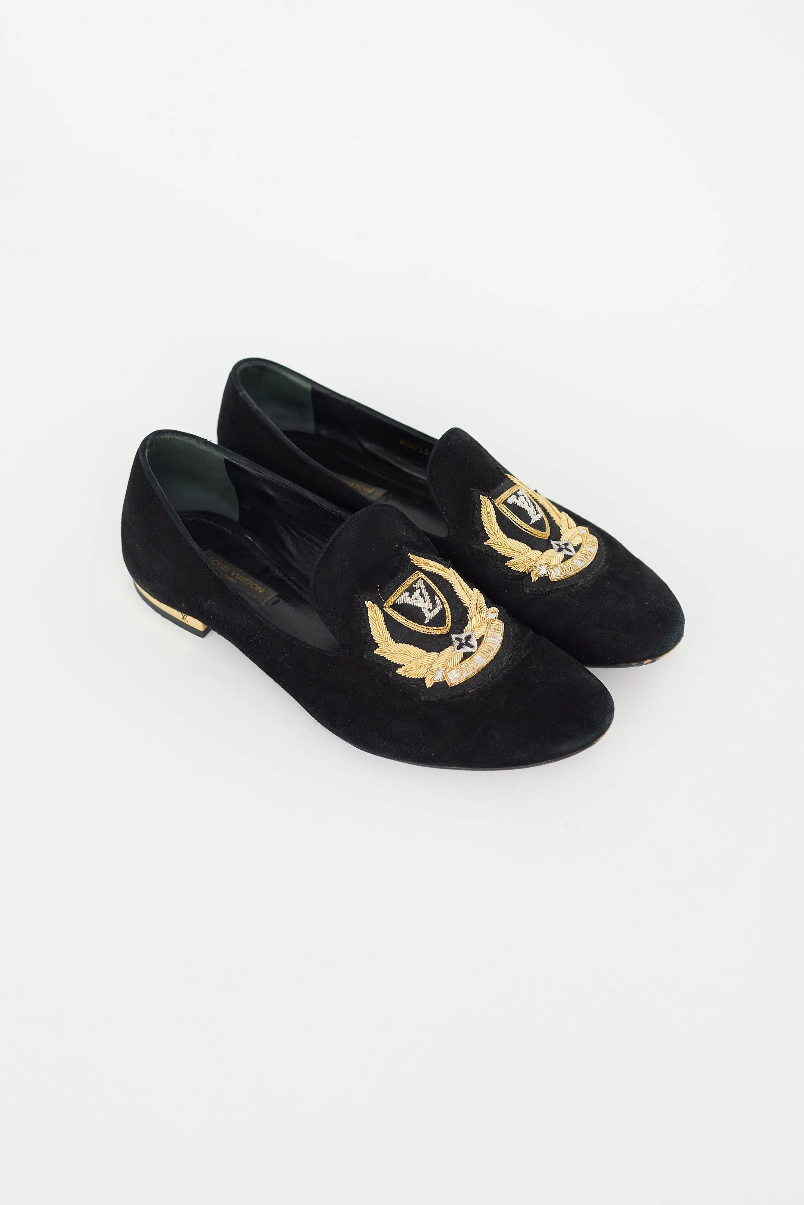 Black & Gold Suede Loafer