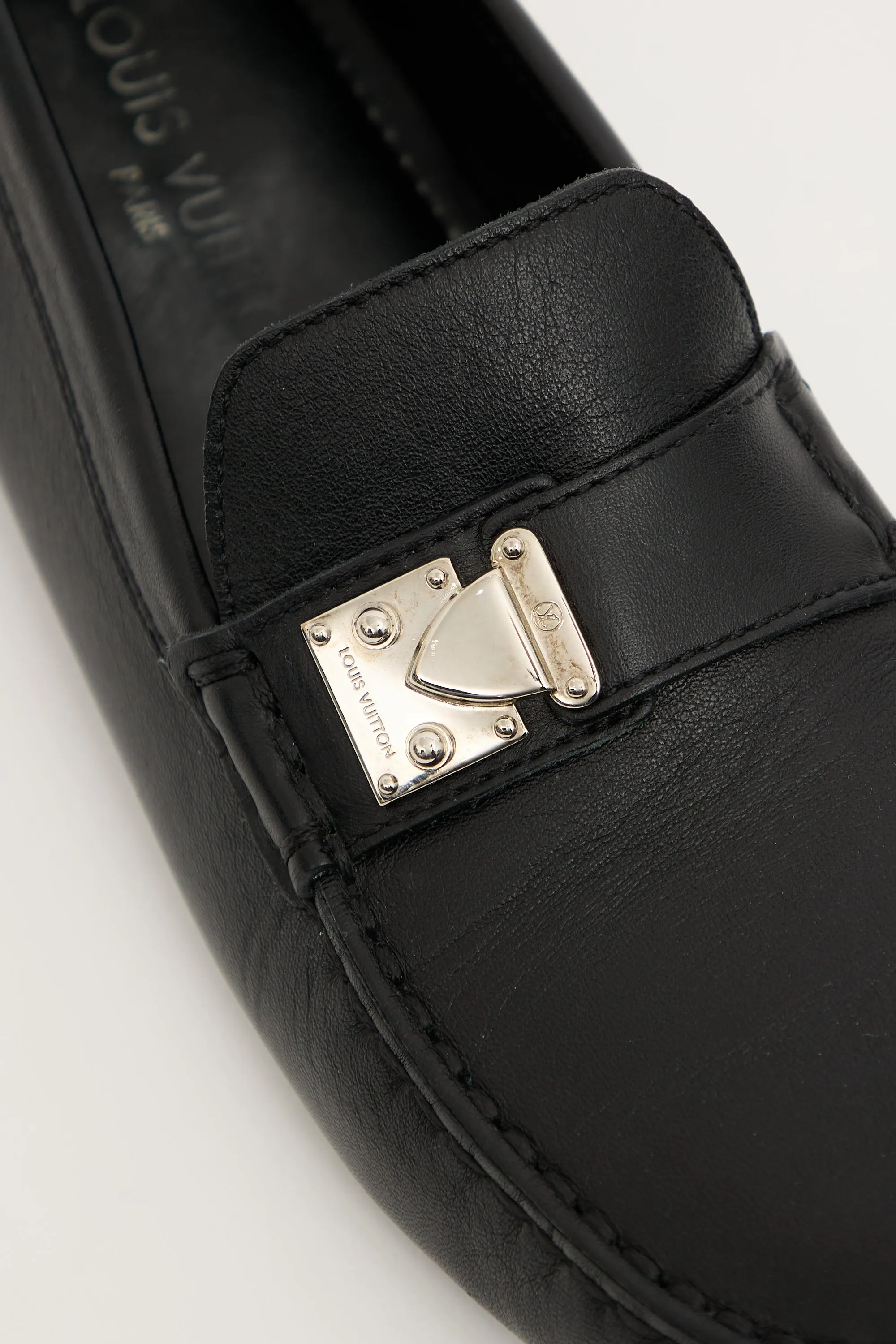 Black Leather S-Lock Driving Loafer