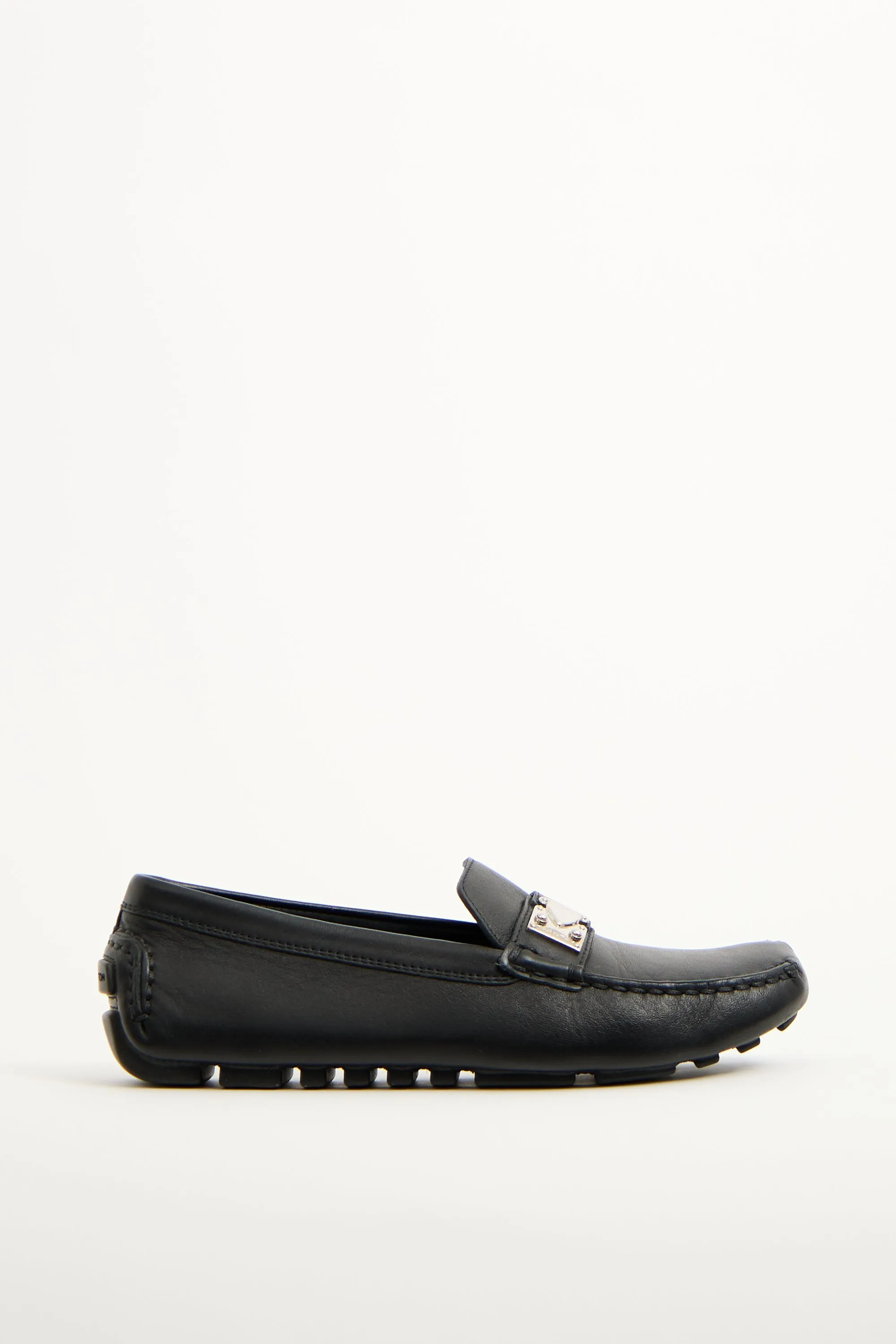Black Leather S-Lock Driving Loafer
