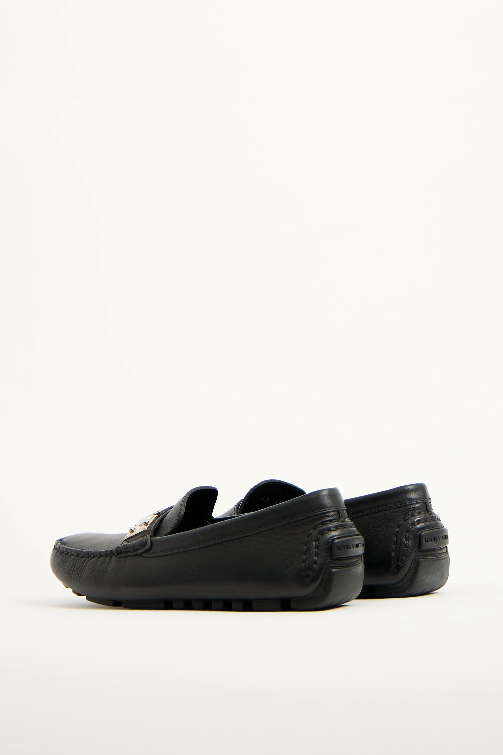Black Leather S-Lock Driving Loafer