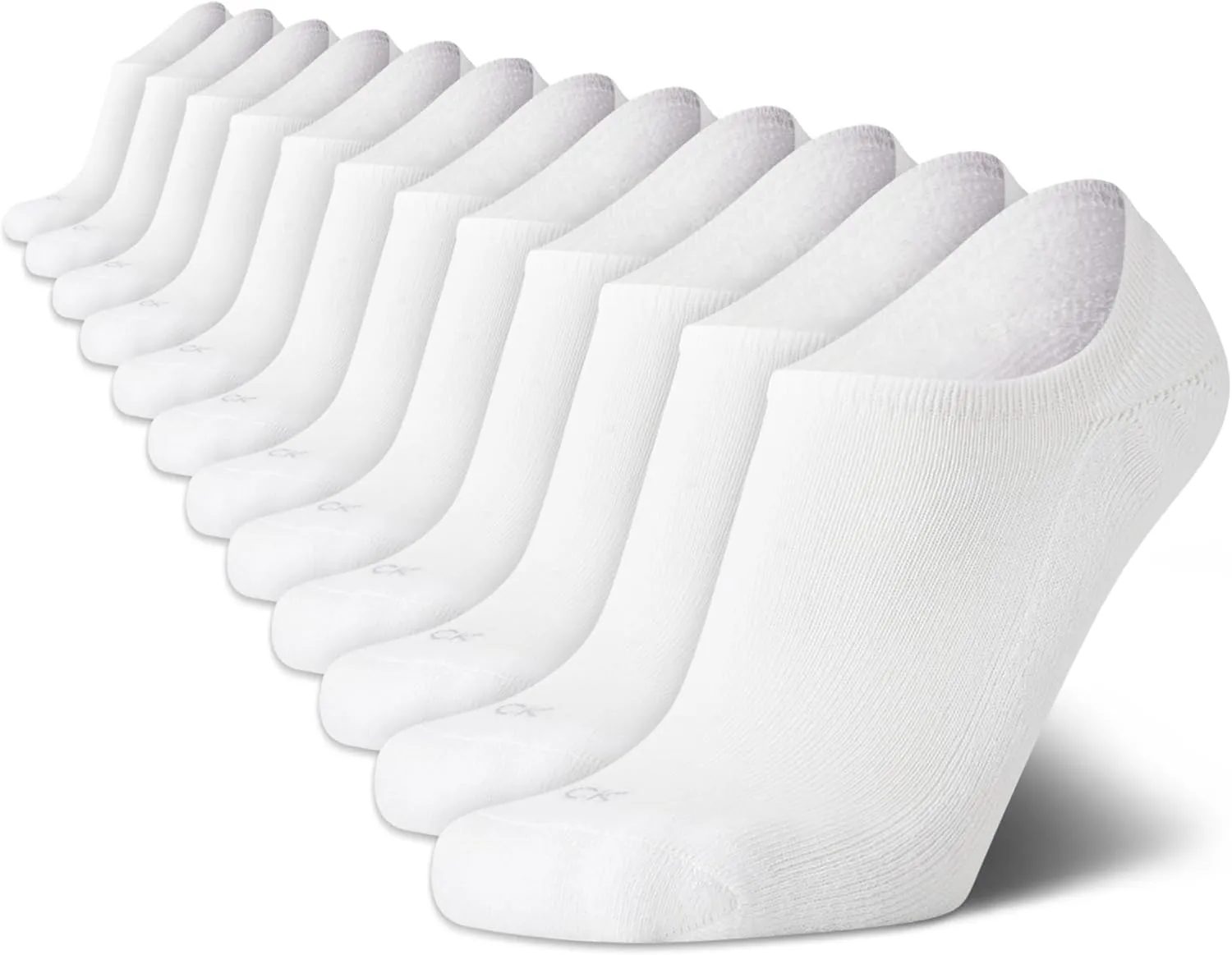 Calvin Klein Mens Liner Socks - 12 Pack Cushioned Non-Slip No Show Sneaker Loafer - Ultra Low Cut Socks for Men (7-12)