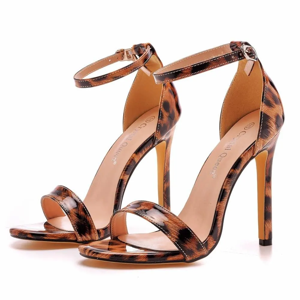 Classics Women Sandals Fashion Style Red Blue Leopard 11cm heel height-PLX11