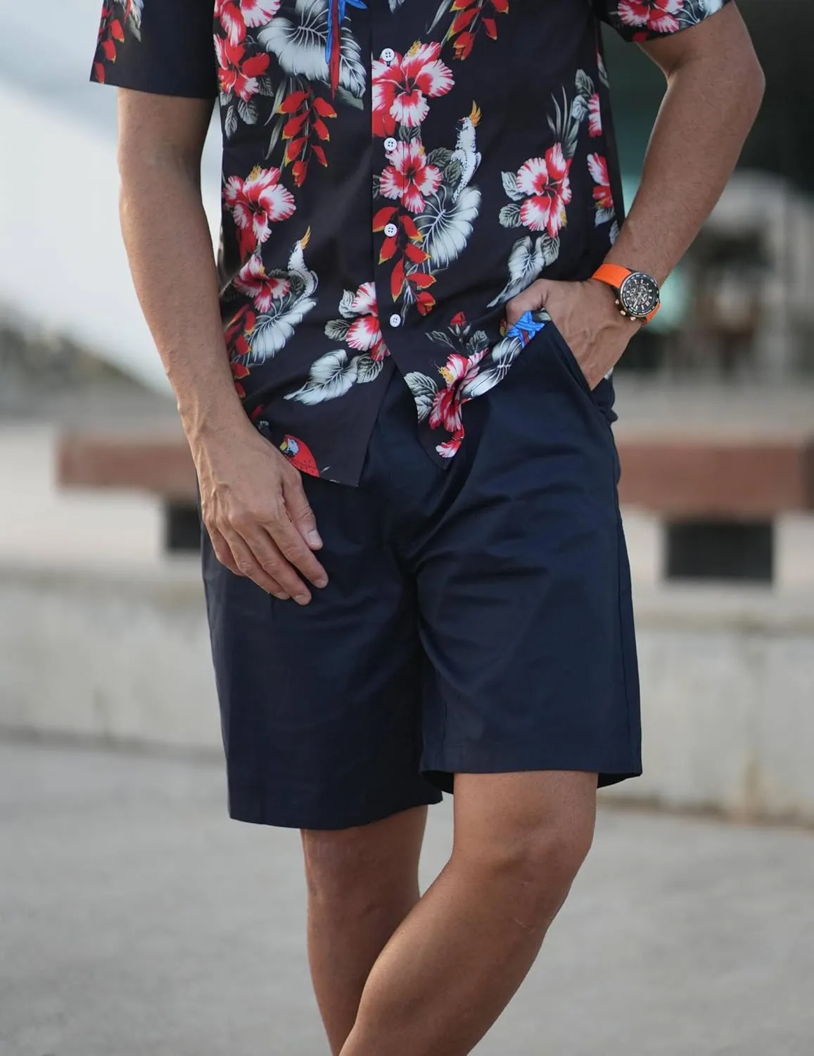 COOFANDY Men's Casual Shorts Cotton Elastic Waist Drawstring Shorts Lightweight Summer Beach Shorts