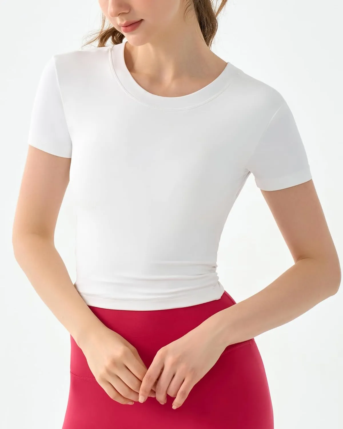 DaiLiWei Open Back Workout Tops for Women Longline Sports Bras Padded Crop Tank Yoga Top Low Back Shirts with Built in Bra