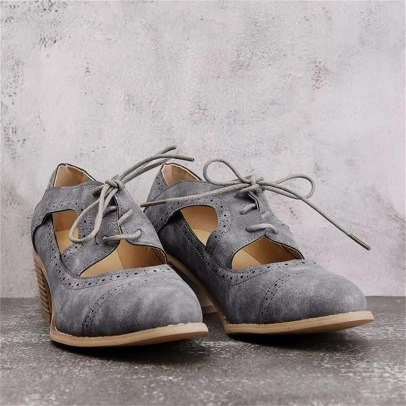 elveswallet British Style Hollow Out Platform Shoes