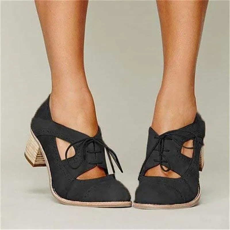 elveswallet British Style Hollow Out Platform Shoes