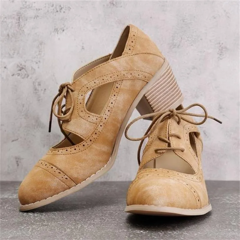 elveswallet British Style Hollow Out Platform Shoes