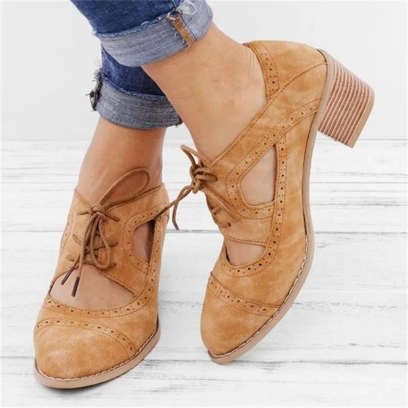 elveswallet British Style Hollow Out Platform Shoes