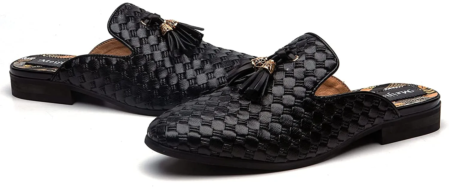 Fashion Black Backless Loafers Casual Men's Slippers