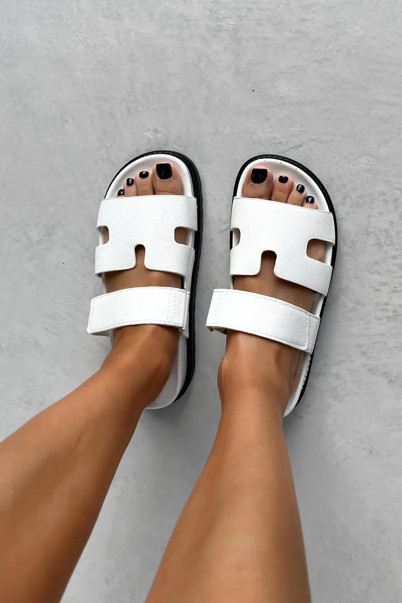 HALLIE Gladiator Strap Sandal - White