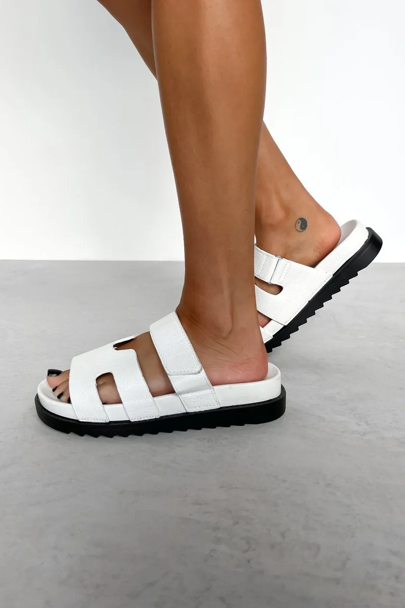 HALLIE Gladiator Strap Sandal - White