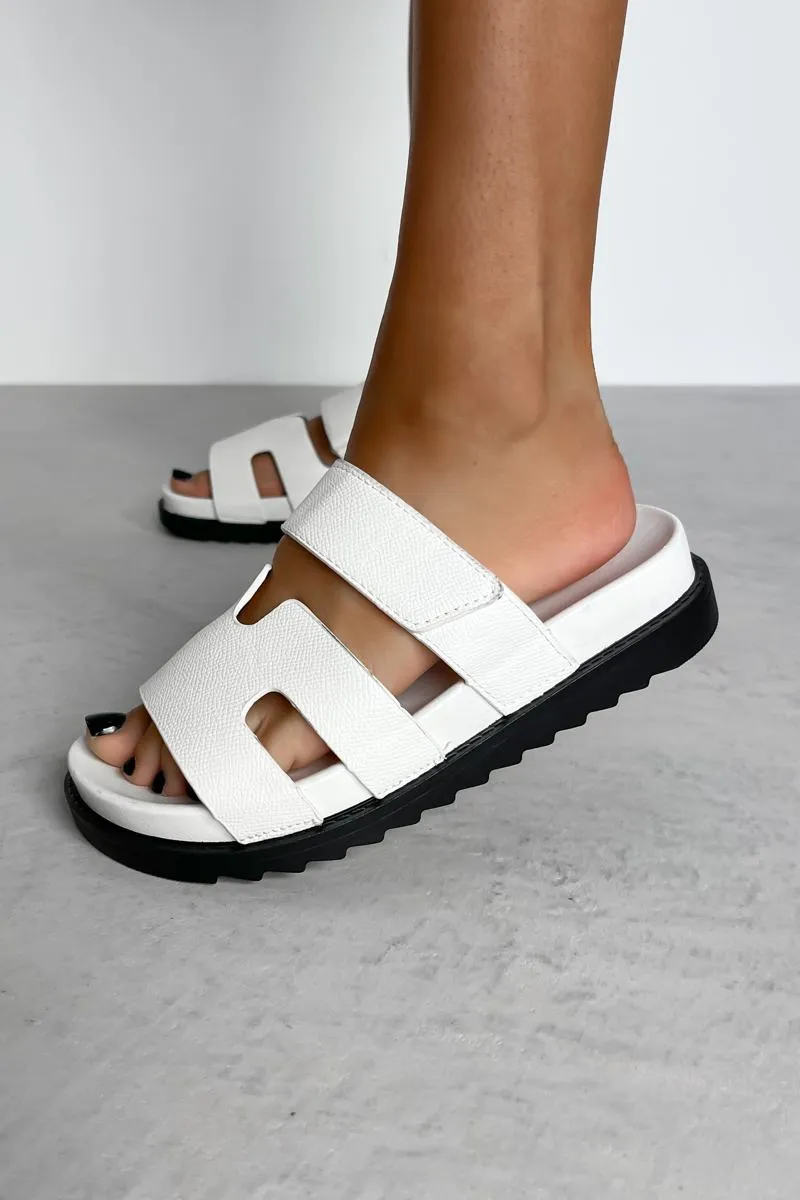 HALLIE Gladiator Strap Sandal - White
