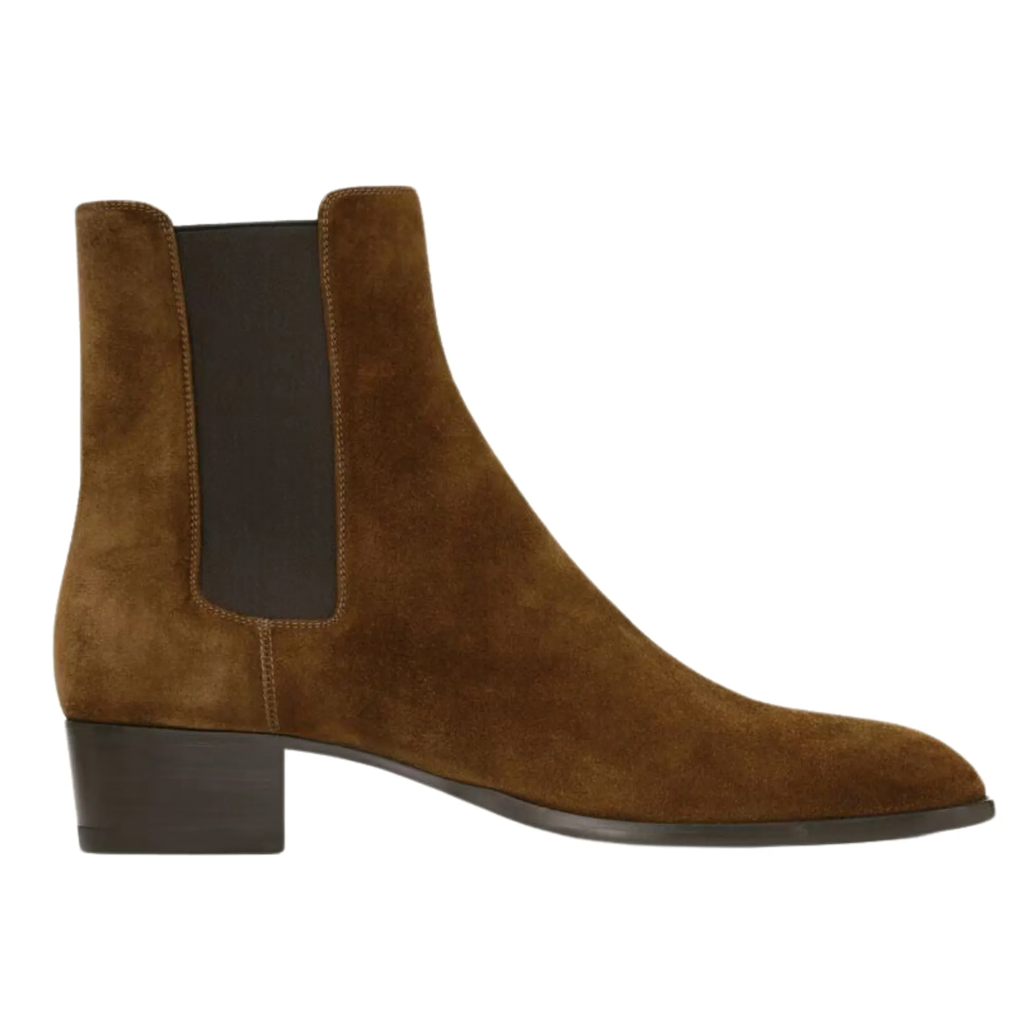 Handmade Bespoke Brown Suede Leather Chelsea Boots For Men