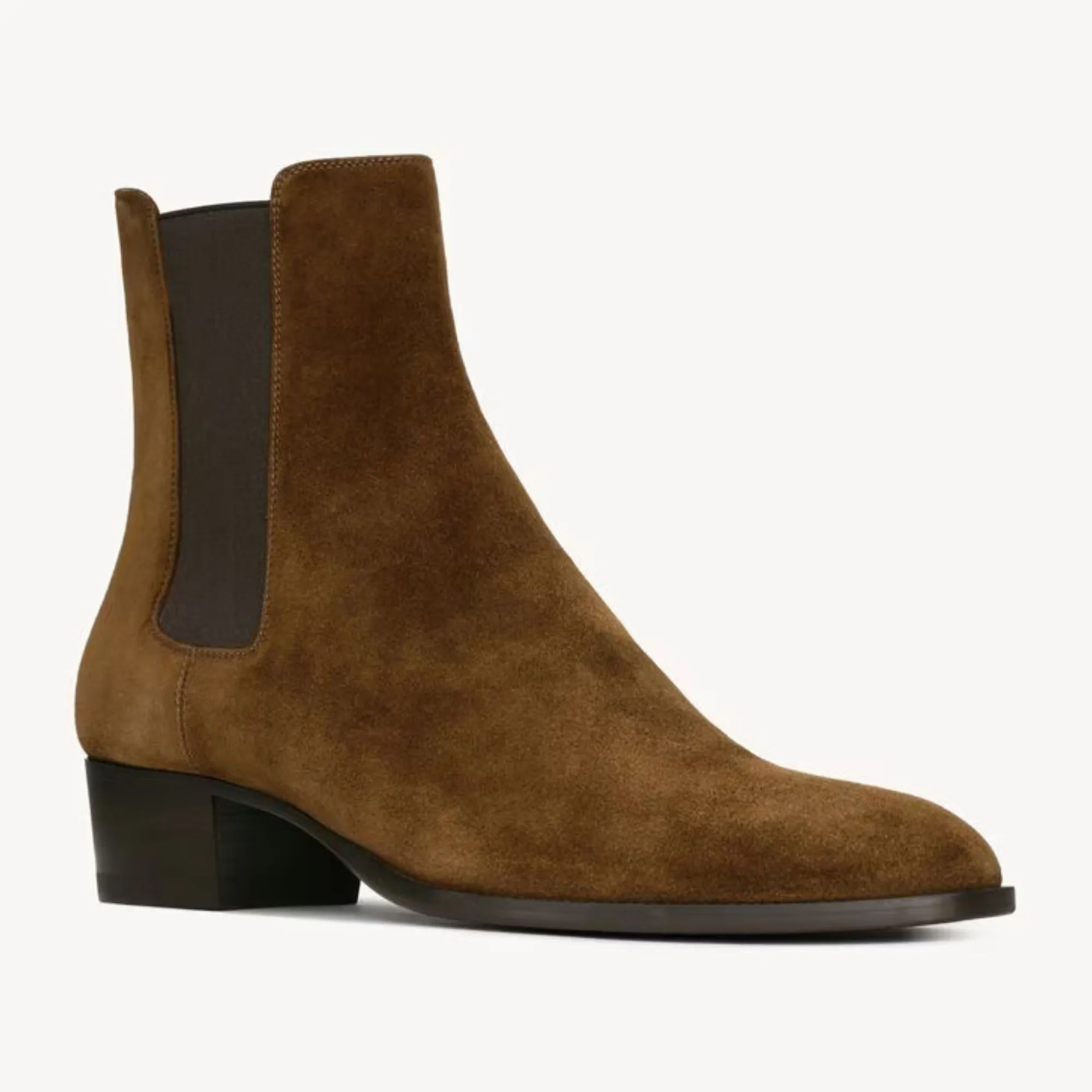 Handmade Bespoke Brown Suede Leather Chelsea Boots For Men