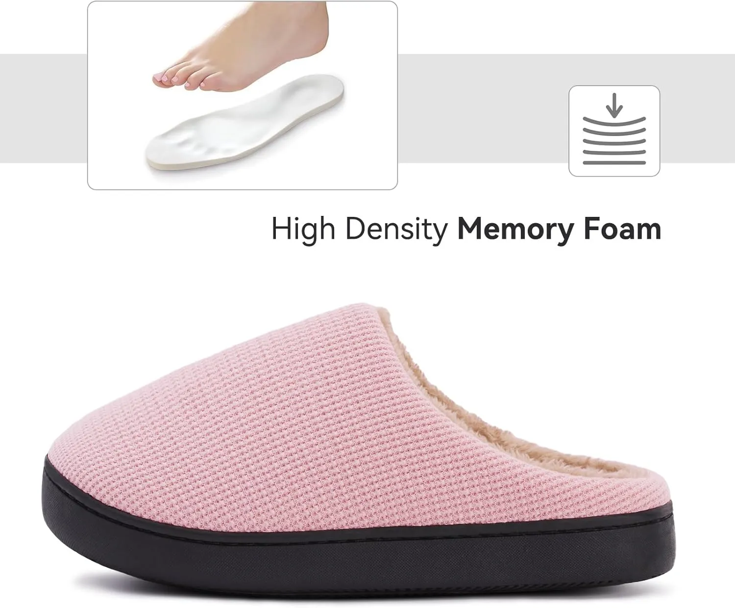Hebreahav Womens Cozy Memory Foam Casual Warm Ladies Bedroom Hard Bottom Slippers Non Slip Indoor Outdoor