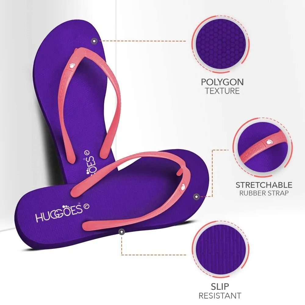 Huggoes by Aerothotic - Lilac Women's Flip Flops Slippers - Original Thailand Imported - (VL1)