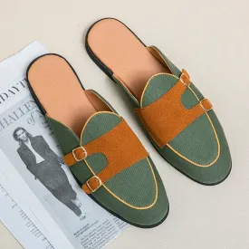 KAR Men's Casual Smooth Backless Loafers