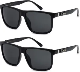Locs 2 Pack 91055 Black Sunglasses Gangster Oversized Eyewear Flat Top Shades