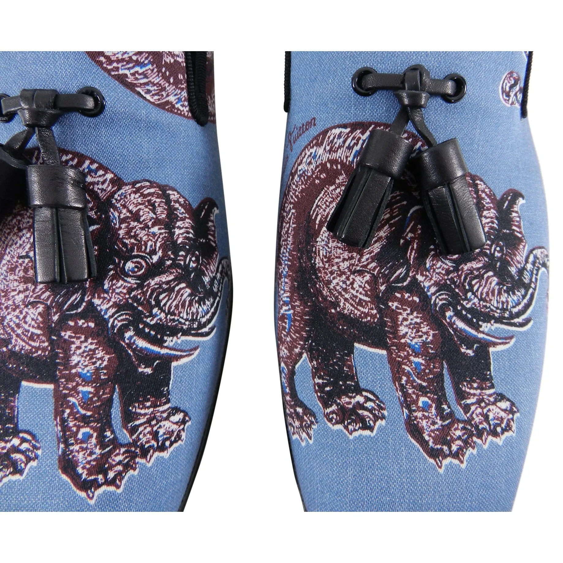 Louis Vuitton x Chapman Brothers Blue Elephant Auteuil Slipper Loafers - 10