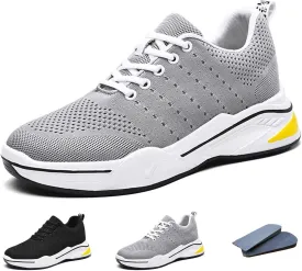 Men's Invisible Height Increasing Elevator Shoes 2.36'' Taller Breathable Mesh Lace up Sneakers Driving Casual Walking Shoes