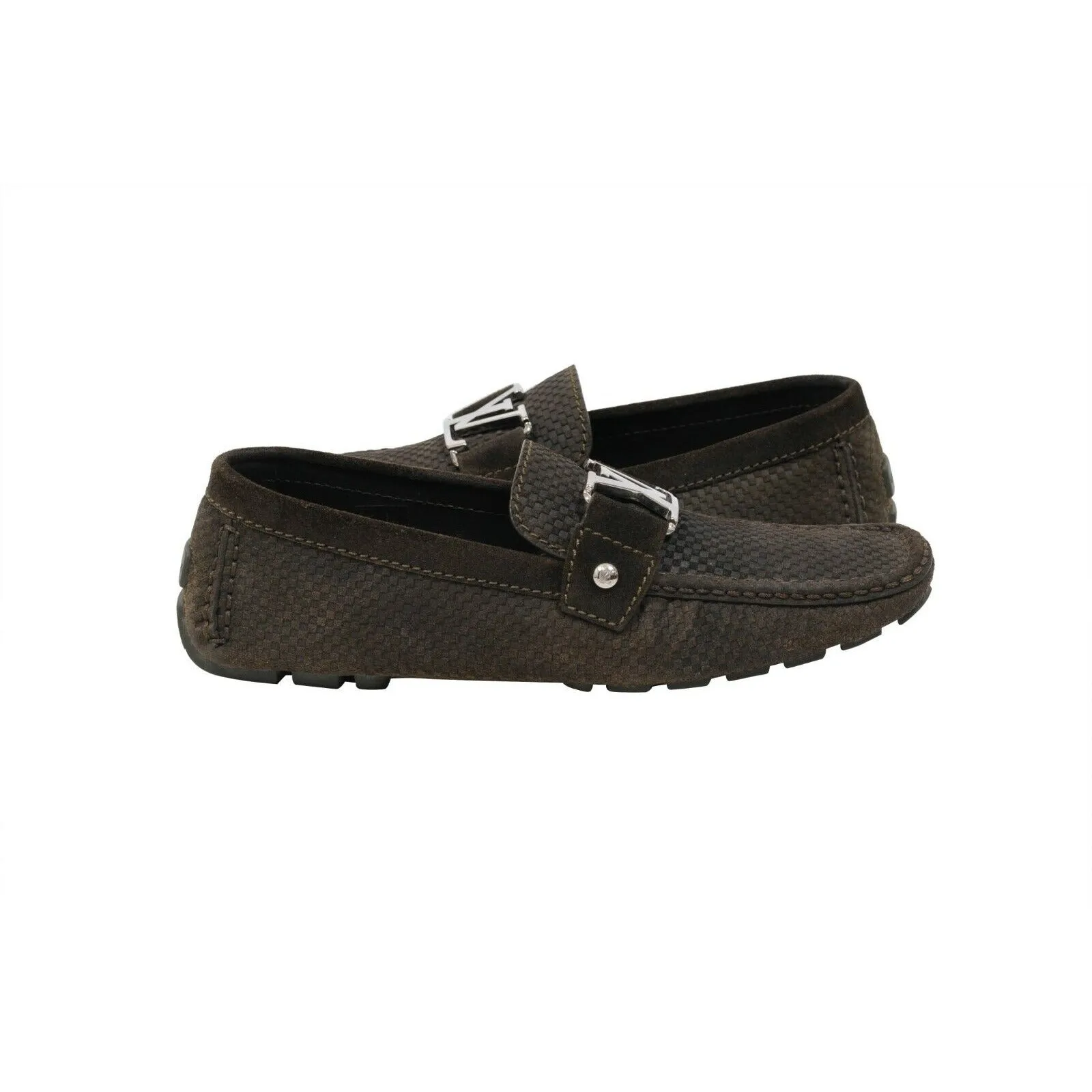 Monte Carlo Brown Suede Damier Driver Loafer