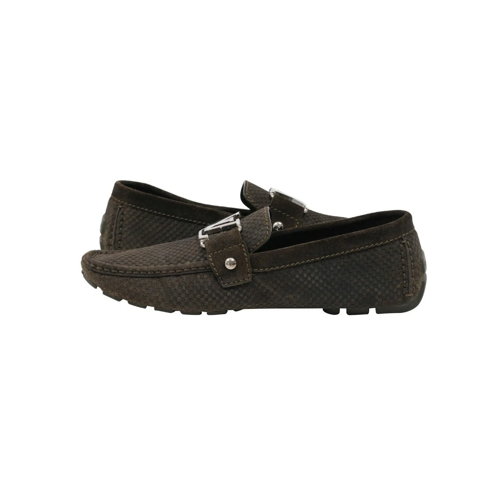 Monte Carlo Brown Suede Damier Driver Loafer