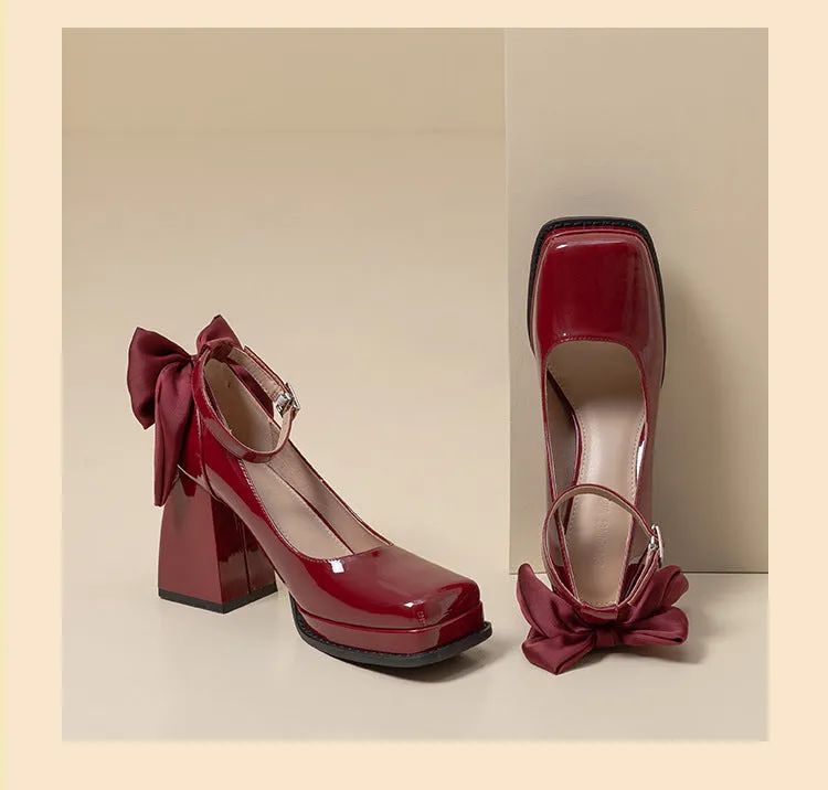 Tillbuy Bow Decor Mary Jane