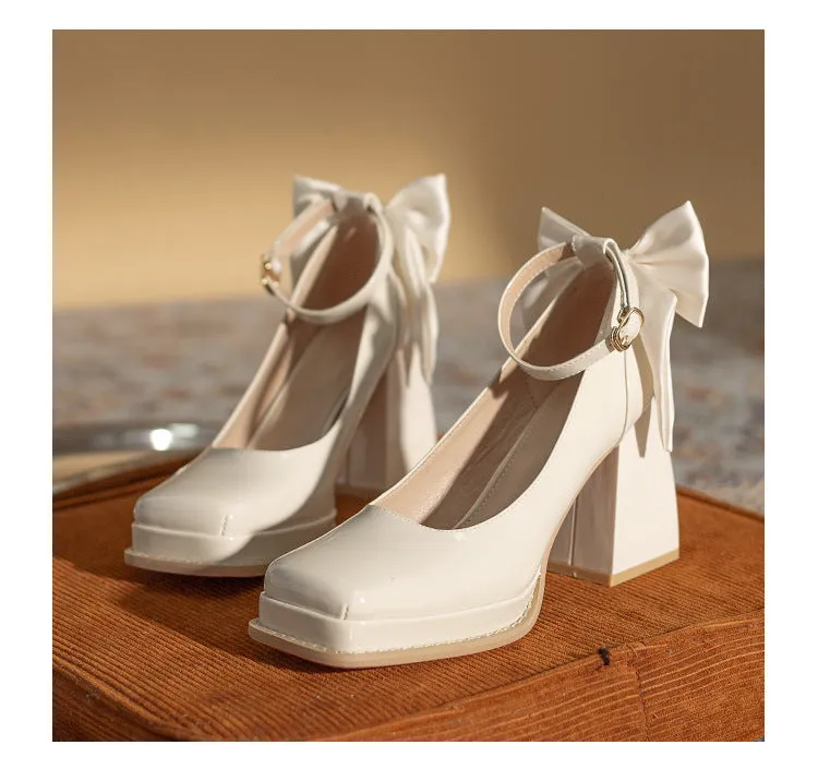 Tillbuy Bow Decor Mary Jane