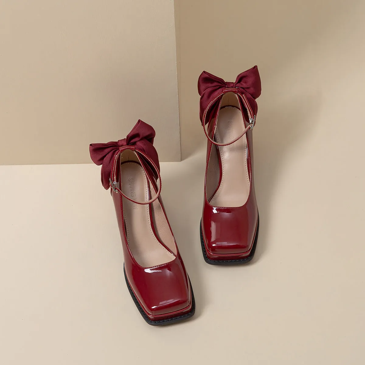 Tillbuy Bow Decor Mary Jane