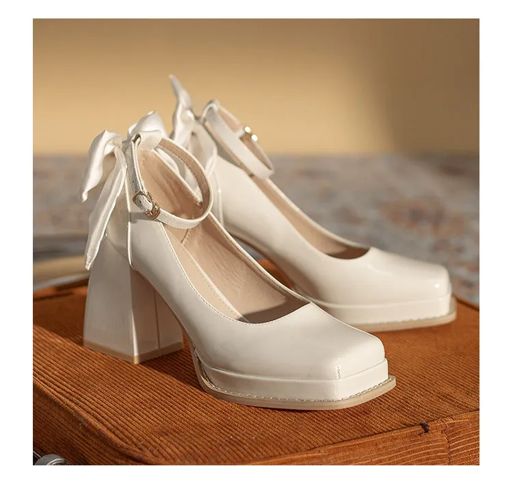 Tillbuy Bow Decor Mary Jane