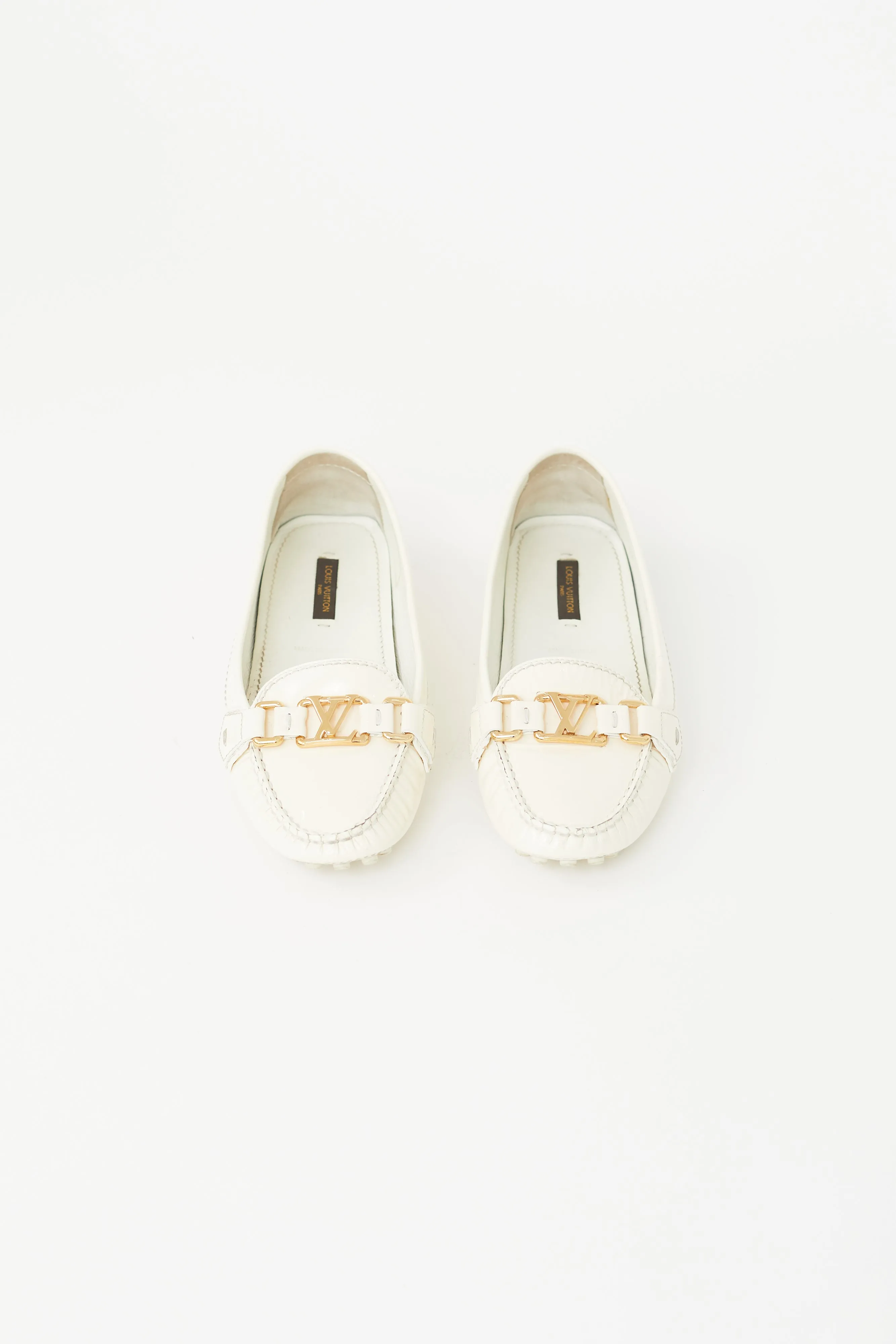 White Patent Driving Loafer