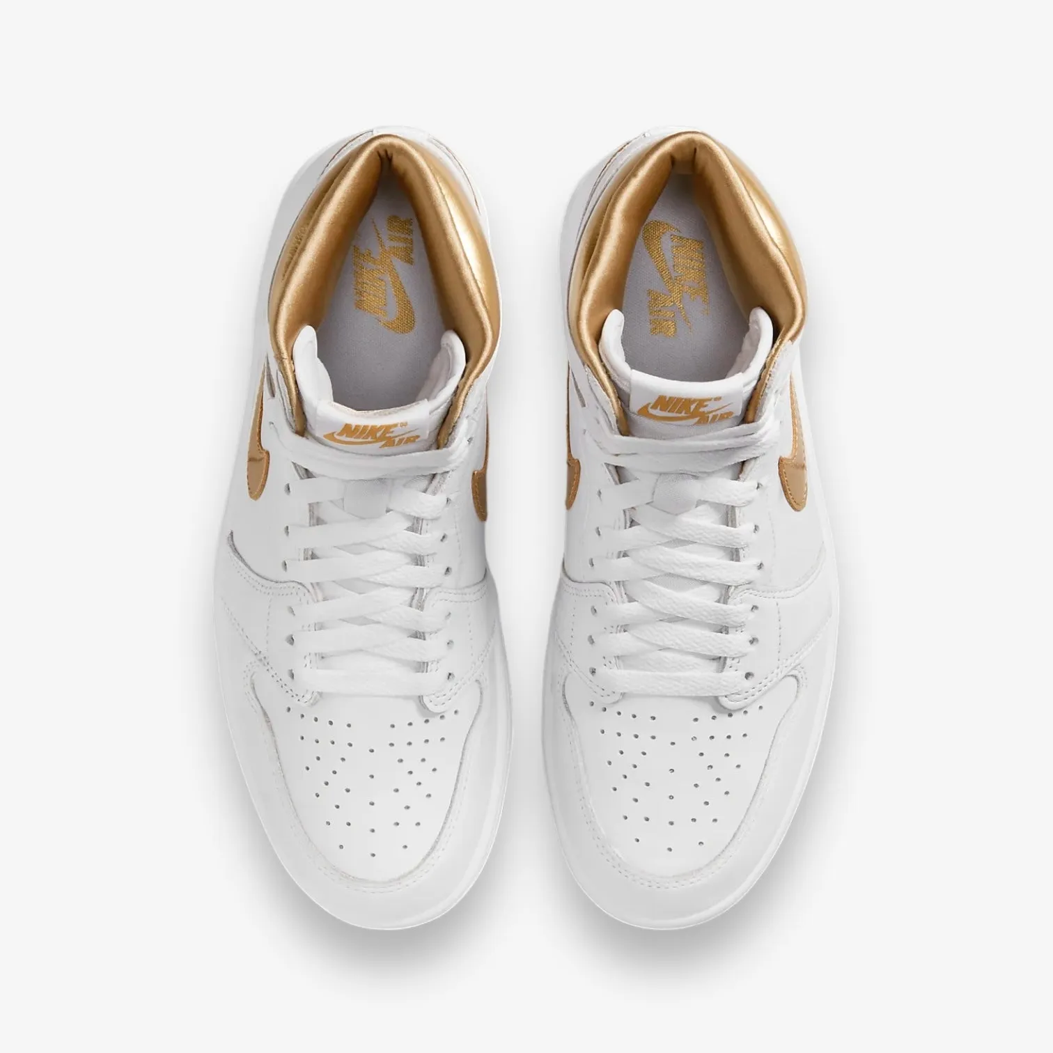 Womens Air Jordan 1 Retro Hi OG White Metallic Gold FD2596-107