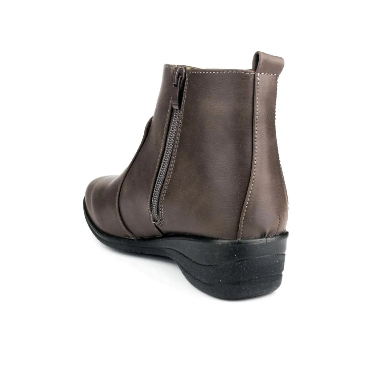 Womens Grey Zip Up Chelsea Boot