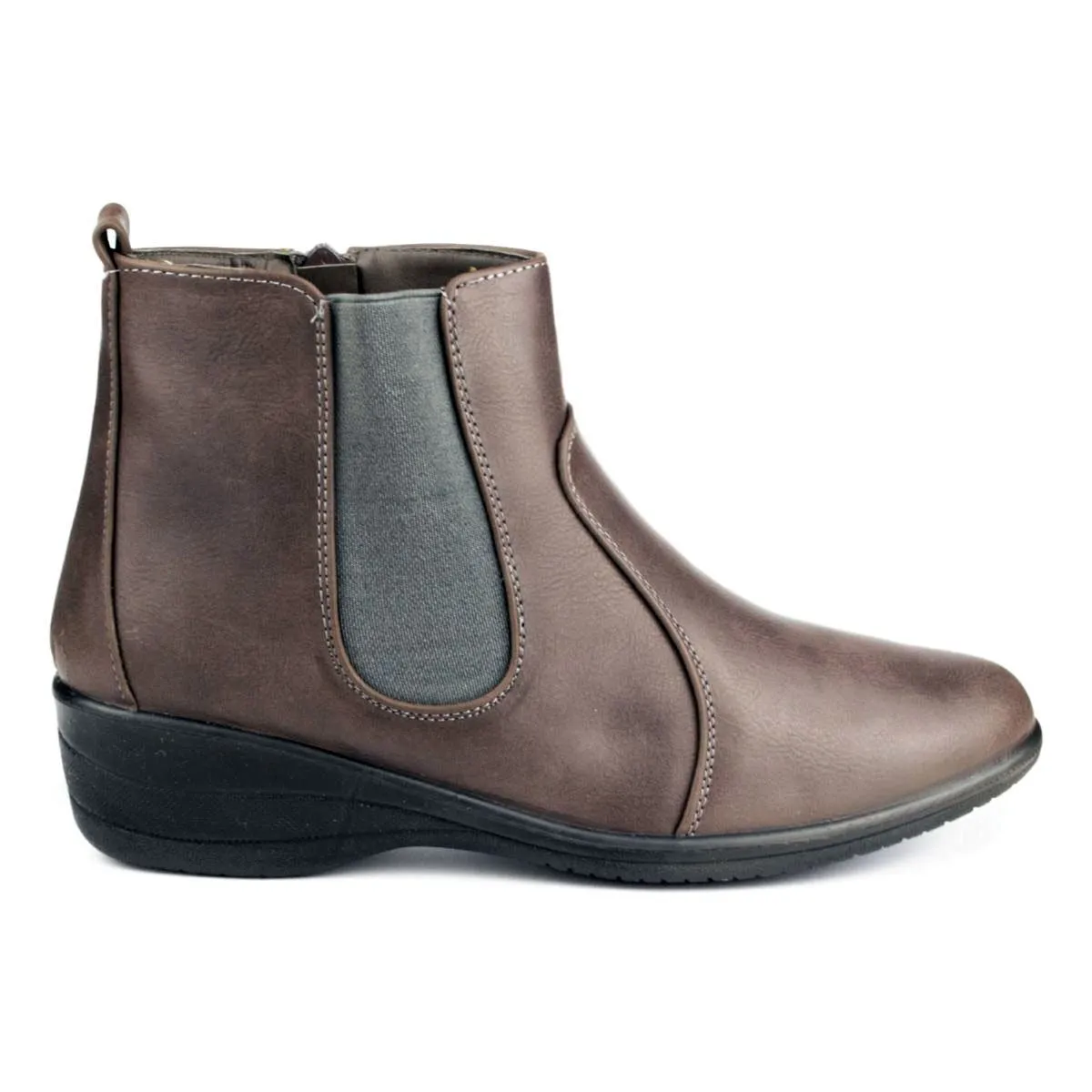 Womens Grey Zip Up Chelsea Boot