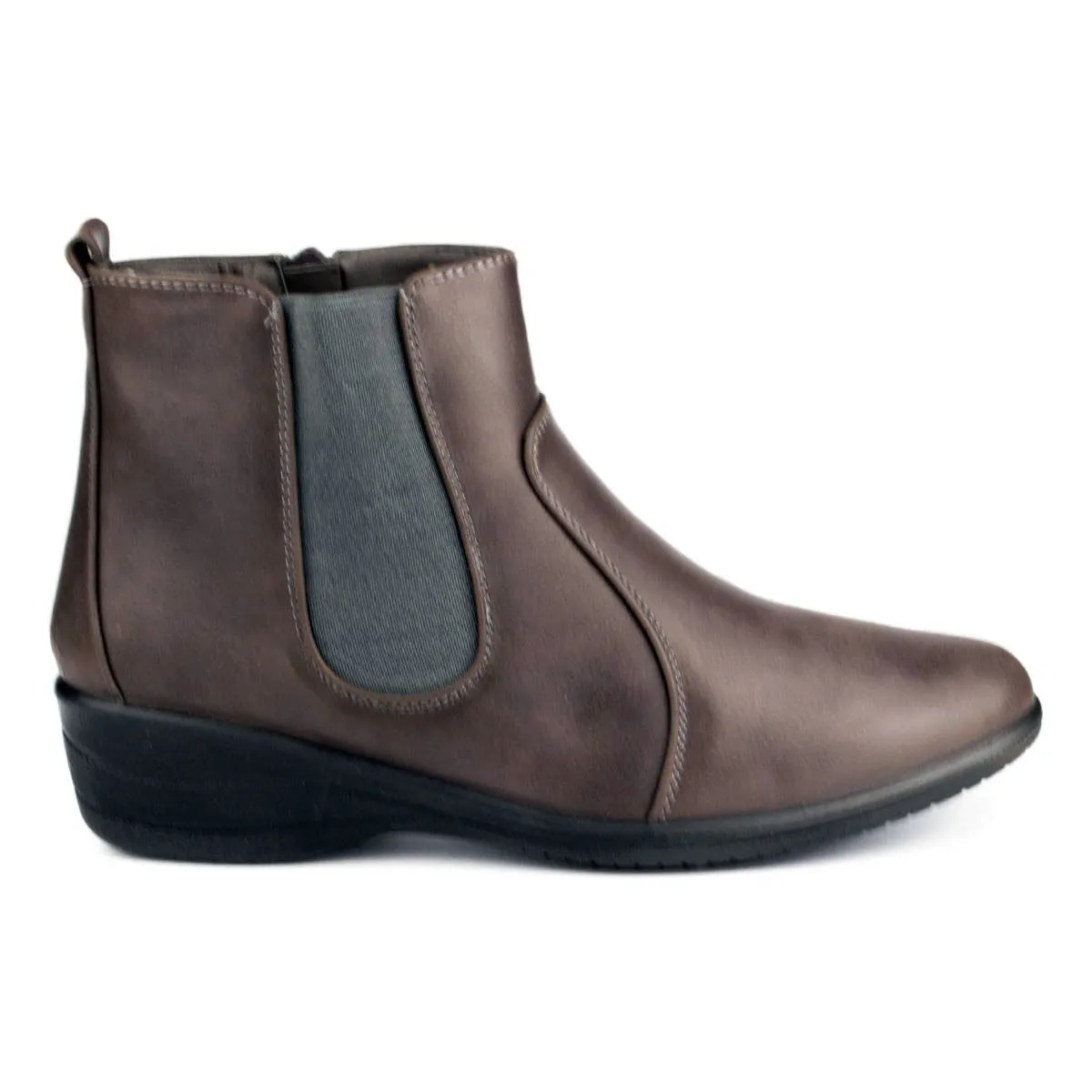 Womens Grey Zip Up Chelsea Boot