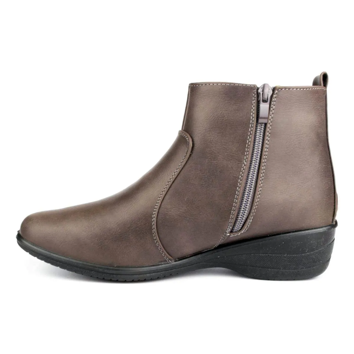 Womens Grey Zip Up Chelsea Boot