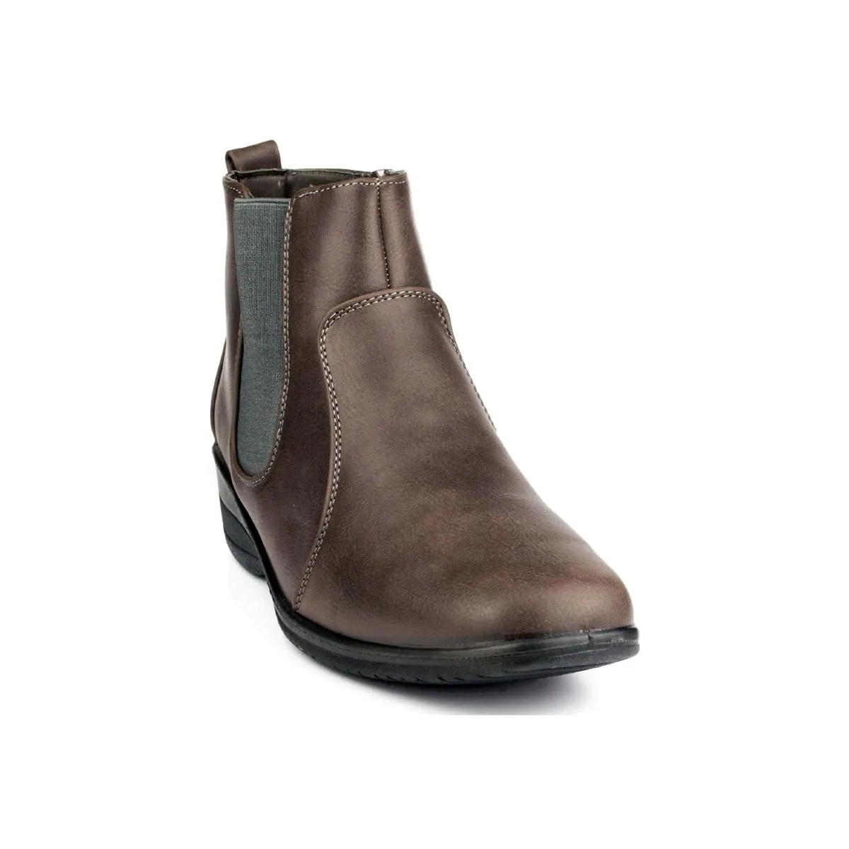 Womens Grey Zip Up Chelsea Boot