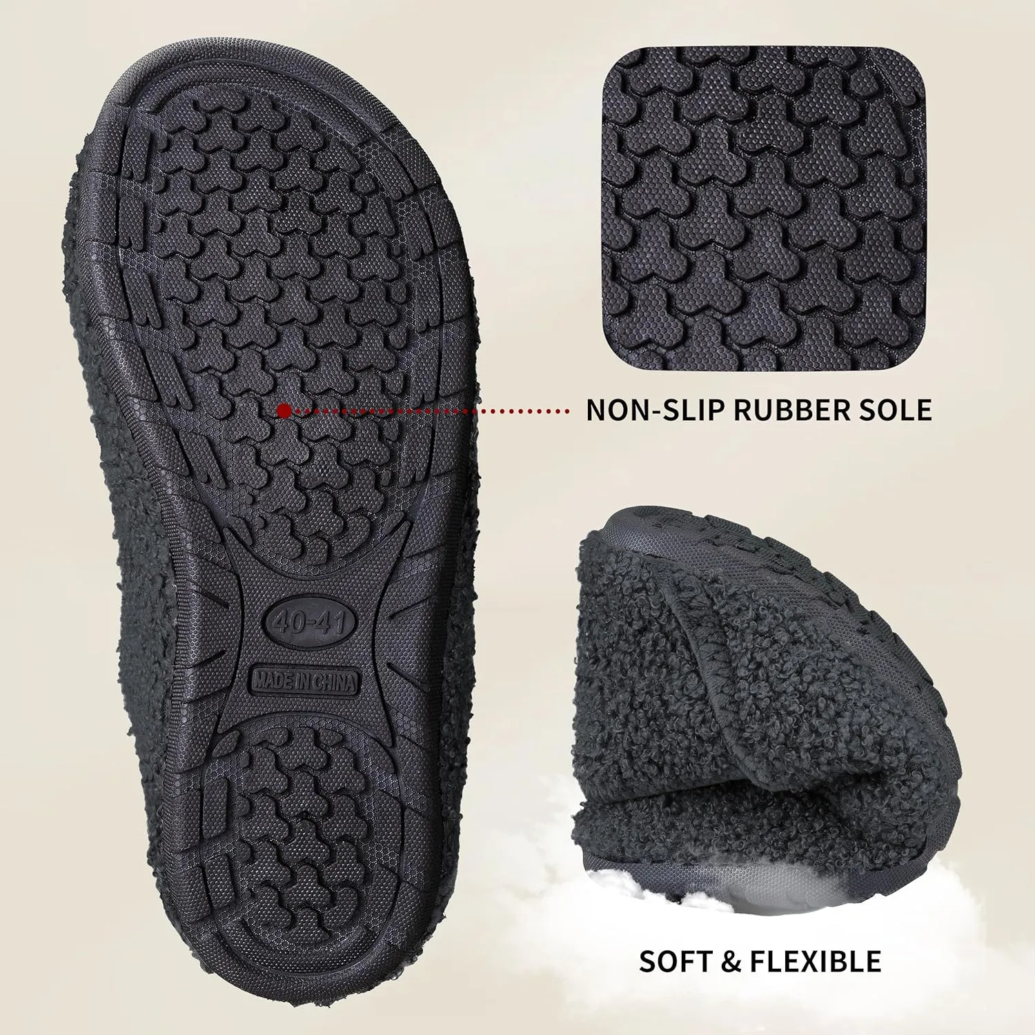 Women's Men's Fuzzy Fur Slippers Casual House Shoes Non Slip Barefoot Slipper Socks Warm Closed Back Indoor Outdoor Shoes
