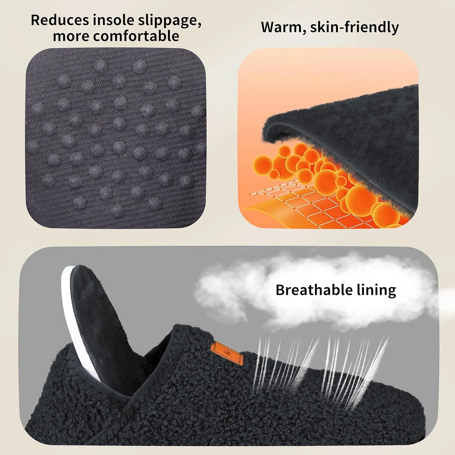 Women's Men's Fuzzy Fur Slippers Casual House Shoes Non Slip Barefoot Slipper Socks Warm Closed Back Indoor Outdoor Shoes